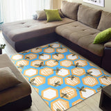 Bee Honeycomb Pattern Area Rug