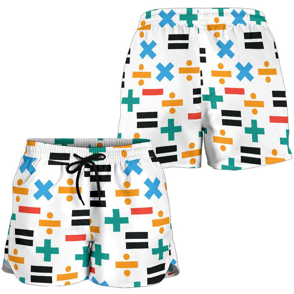 Math Pattern Print Design 05 Women Shorts