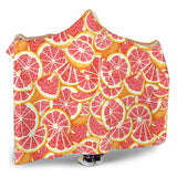 Tropical Grapefruit Pattern Hooded Blanket