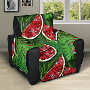 Watermelons tropical palm leaves pattern background Recliner Cover Protector