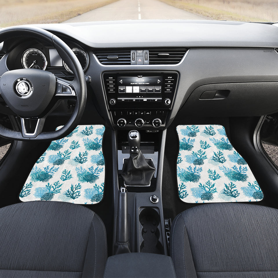 Coral Reef Pattern Print Design 04 Front and Back Car Mats
