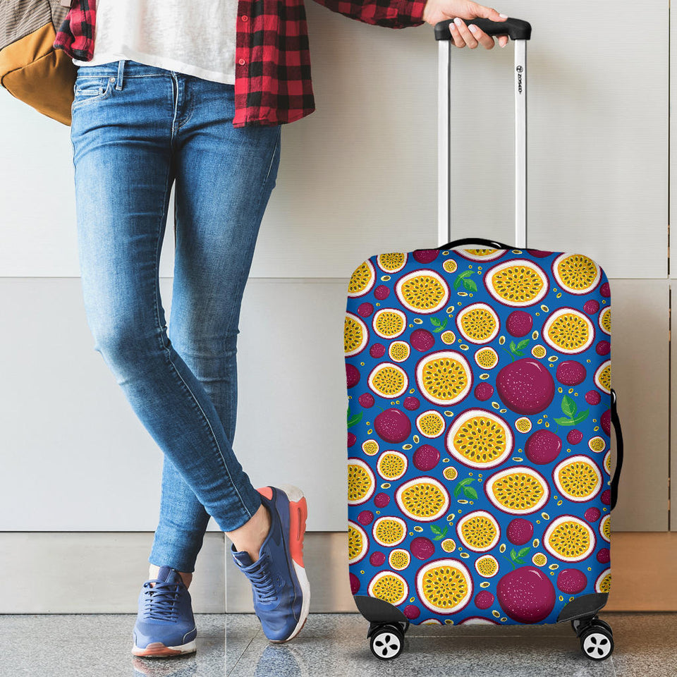 Passion Fruit Blue Background Cabin Suitcases Luggages
