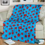 Ladybug Pattern Print Design 02 Premium Blanket