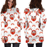Daruma Japanese Wooden Doll Design Pattern Women'S Hoodie Dress