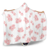 Pink Sakura Cherry Blossom Pattern Hooded Blanket