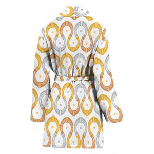 Horseshoes Pattern Print Design 03 Women's Bathrobe