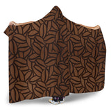 Coffee Bean Pattern Hooded Blanket