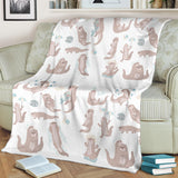 Cute Sea Otters Pattern Premium Blanket