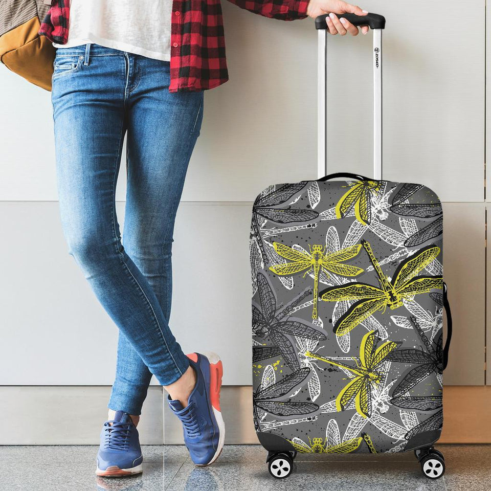 Hand Drawn Dragonfly Pattern Cabin Suitcases Luggages