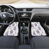 Lavender Flower Design Pattern Front Car Mats