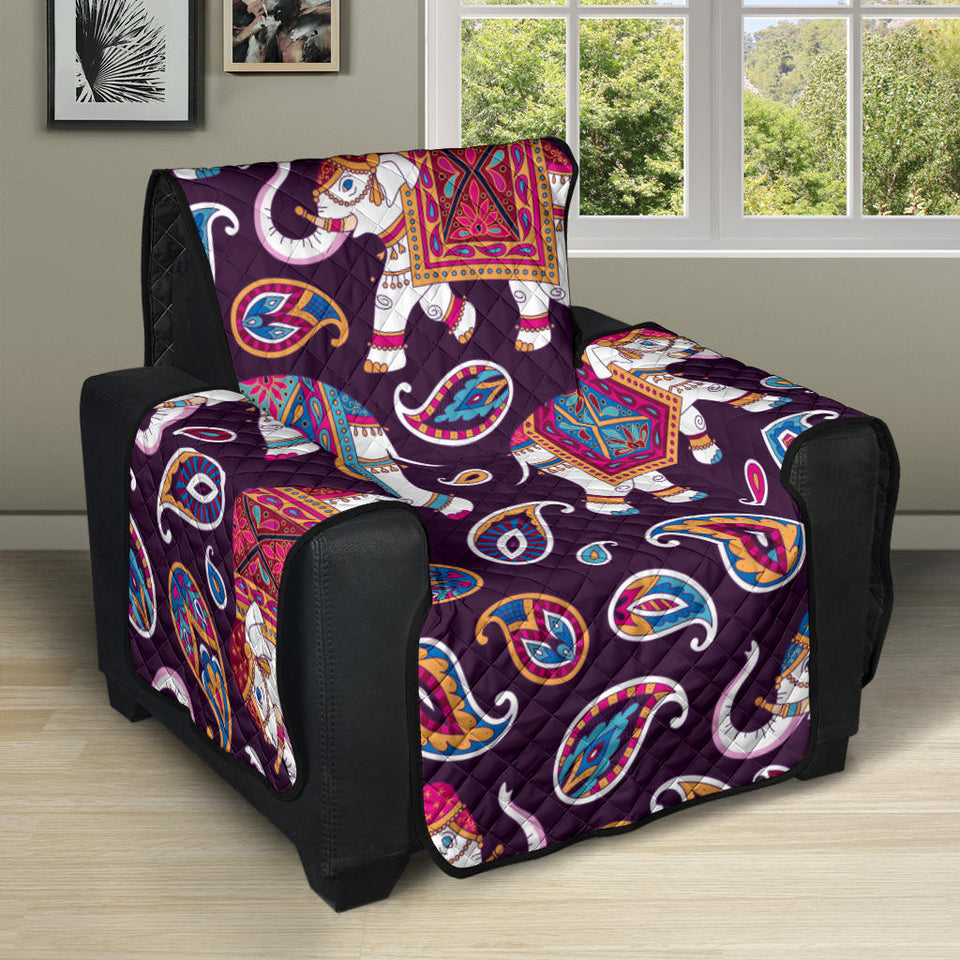 Elephant indian style ornament pattern Recliner Cover Protector