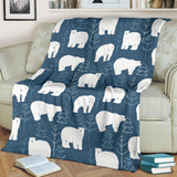Polar Bear Mother Her Child Pattern Premium Blanket