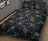 Beautiful peacock feather pattern Quilt Bed Set