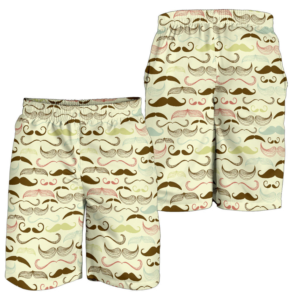 Mustache Beard Pattern Print Design 01 Men Shorts