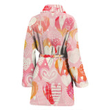 Hand Drawn Heart Design Pattern Women'S Bathrobe