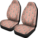 Eiffel Tower Flower Background Pattern Print Design 03 Universal Fit Car Seat Covers
