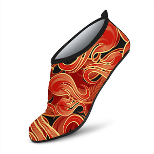 Fire Flame Pattern Aqua Shoes