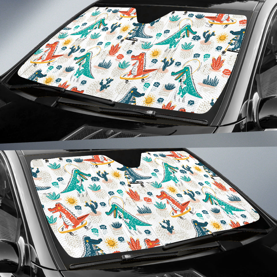 Cute Crocodile Pattern Car Sun Shade