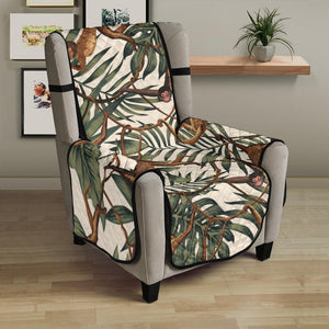 Monkey tropical leaves background Chair Cover Protector