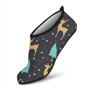 Deers Star Tree Pattern Aqua Shoes