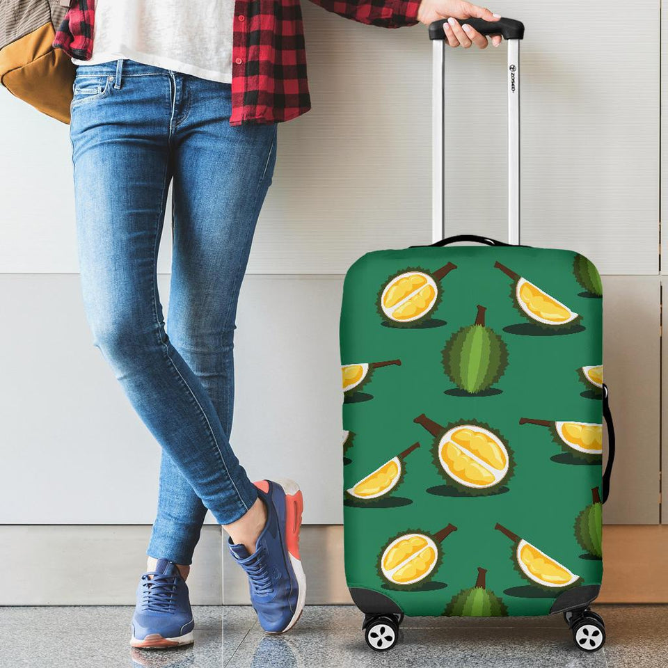 Durian Pattern Green Background Cabin Suitcases Luggages