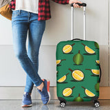 Durian Pattern Green Background Cabin Suitcases Luggages