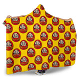 Daruma Japanese Wooden Doll Yellow Background Hooded Blanket