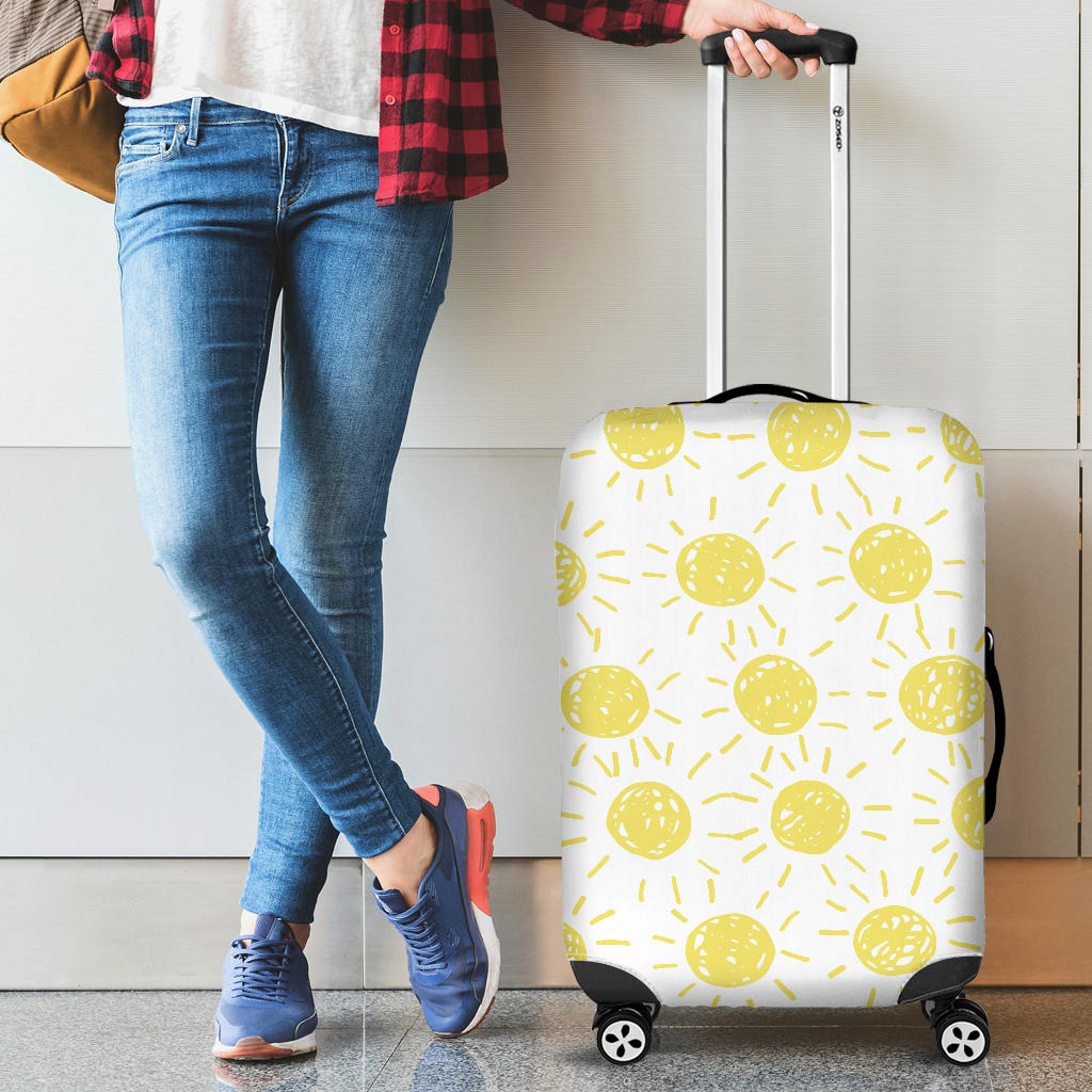 Hand Drawn Sun Pattern Cabin Suitcases Luggages