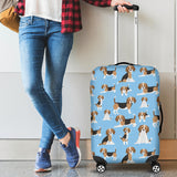 Beagle Dog Blue Background Pattern Luggage Covers