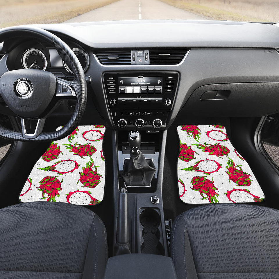 Dragon Fruits White Background Front And Back Car Mats