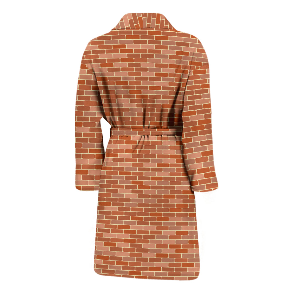 Brick Printed Pattern Print Design 02 Men's Bathrobe