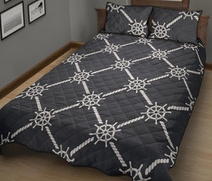 nautical steering wheel rope pattern Quilt Bed Set