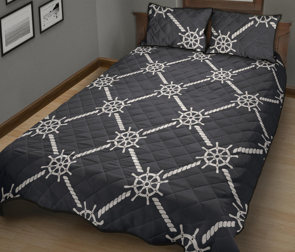 nautical steering wheel rope pattern Quilt Bed Set