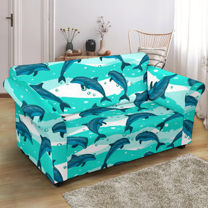 Dolphin Sea Pattern Loveseat Couch Slipcover