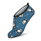 Cute Boston Terrier Dog Spattern Aqua Shoes