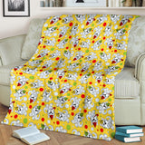 Yorkshire Terrier Pattern Print Design 05 Premium Blanket