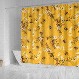 Bee Flower Pattern Shower Curtain Fulfilled In US