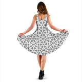 Arabic Gray Pattern Sleeveless Midi Dress