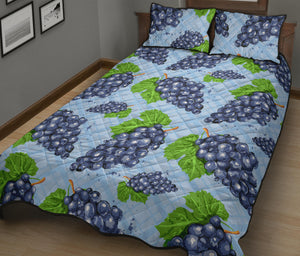 Watercolor grape pattern Quilt Bed Set