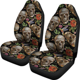 Skull Rose Humming Bird Flower Pattern  Universal Fit Car Seat Covers