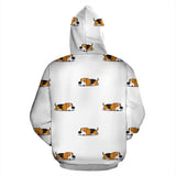 Cute Beagle Dog Sleeping Pattern Zip Up Hoodie