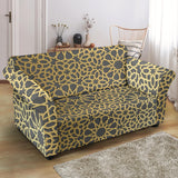 Arabic Star Gold Pattern Loveseat Couch Slipcover