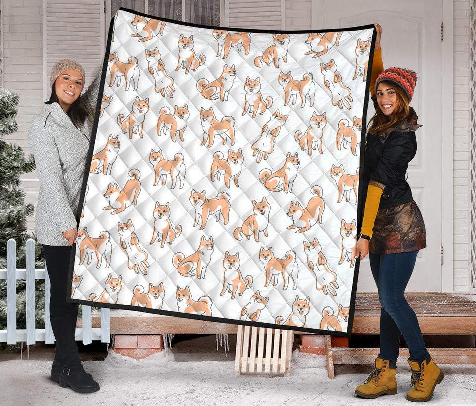 Shiba Inu Dog Pattern Premium Quilt