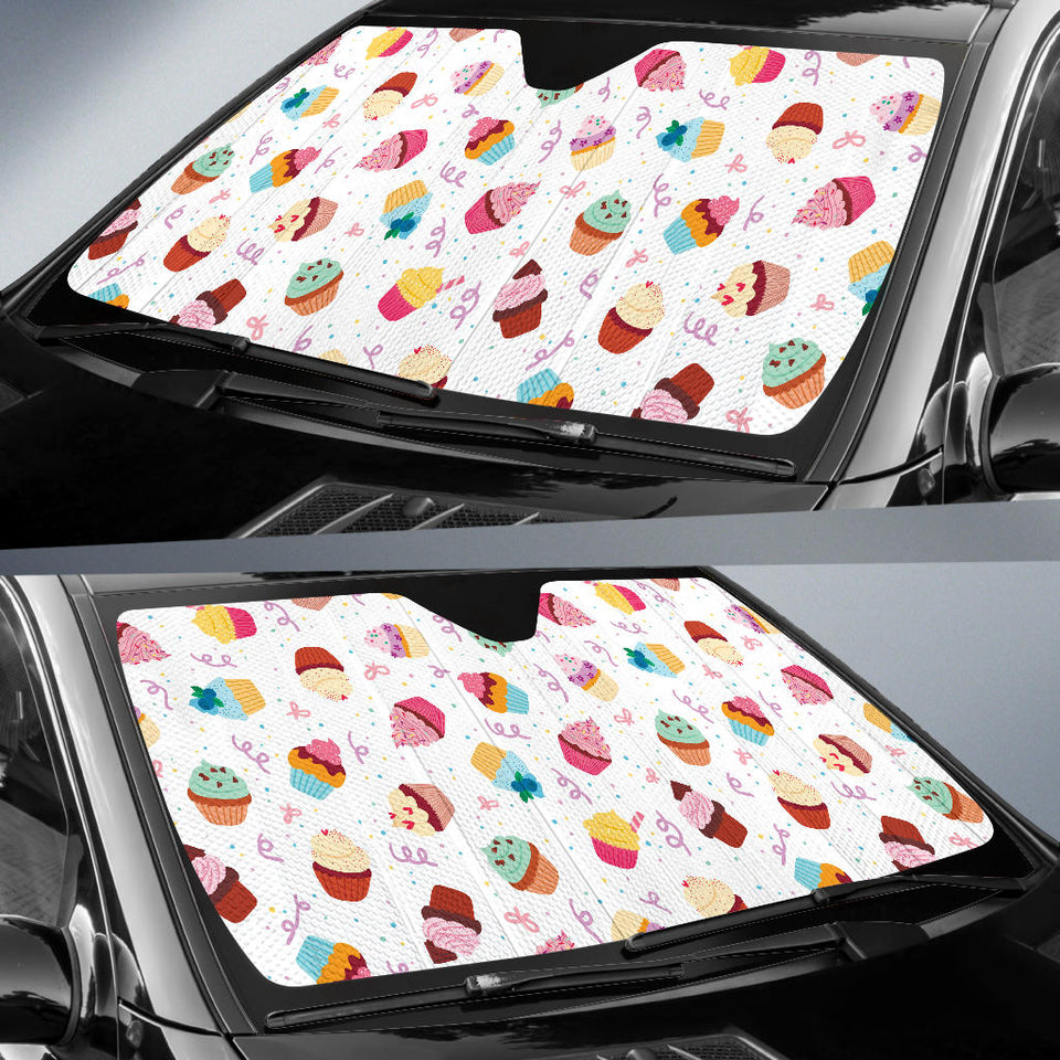 Cake Cupcake Design Pattern Car Sun Shade