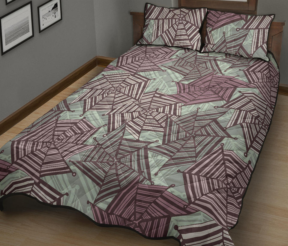 Spider web cobweb design color pattern Quilt Bed Set