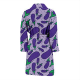 Eggplant Pattern Print Design 03 Men's Bathrobe