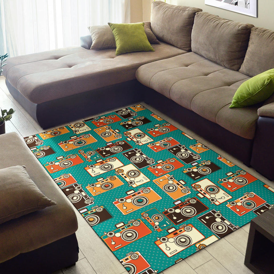 Camera Pattern Print Design 03 Area Rug