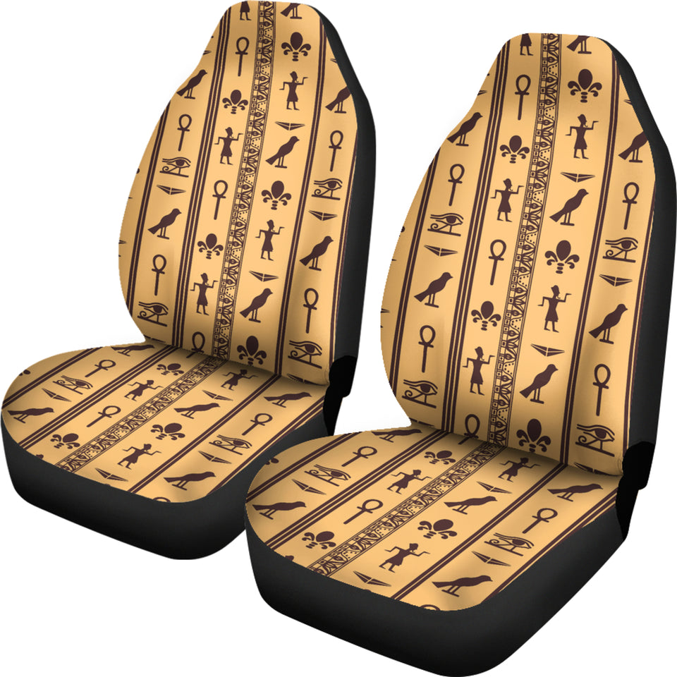 Egypt Hieroglyphics Pattern Print Design 02 Universal Fit Car Seat Covers