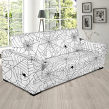 Spider Web Cobweb Pattern White Background Sofa Slipcover