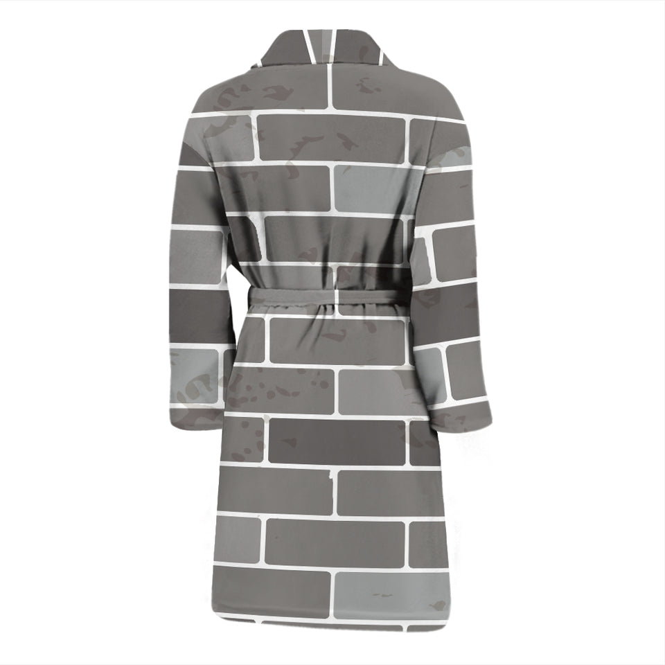 Brick Printed Pattern Print Design 05 Men's Bathrobe